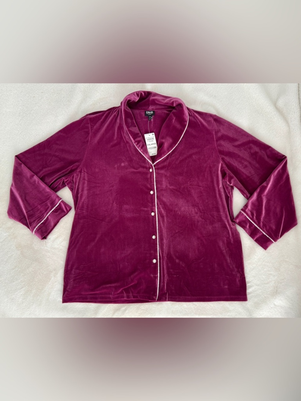 INC International Concepts Vivid Orchid Velvet Pajama Top, Size XXL - NWT - Picture 5 of 10
